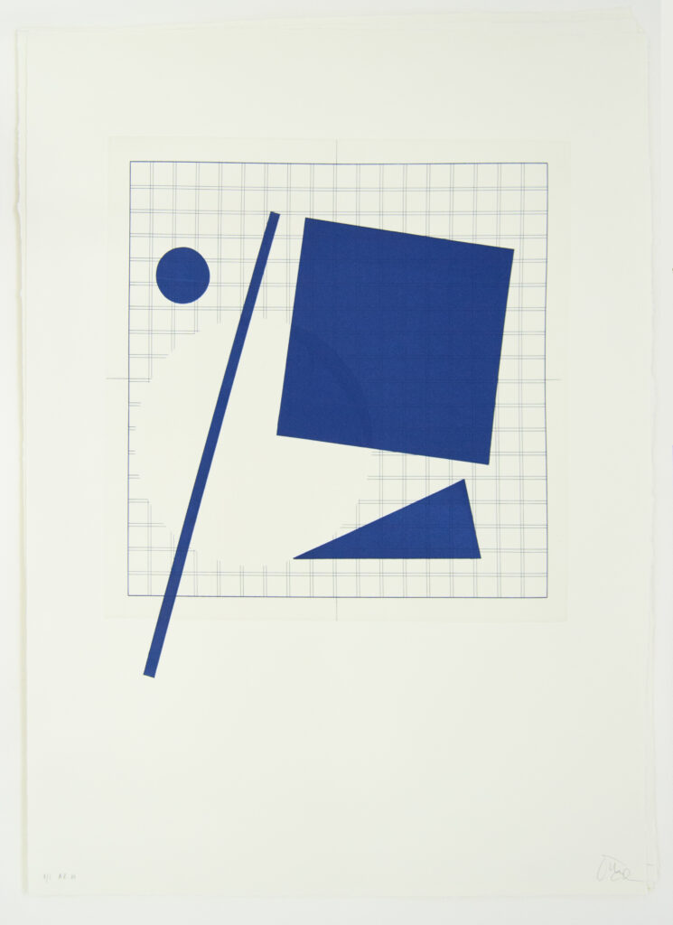 Sueños geométricos AzM1, 2024, chalcographic monotype, 72 x 54 cm, unique