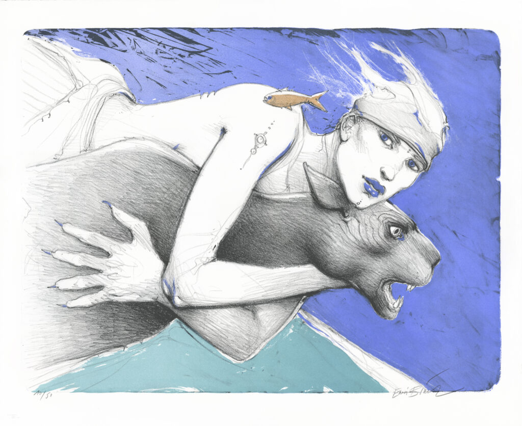 Deux, 1, 2026. 4-color lithograph on BFK Rives 300g paper. Edition of 50 signed and numbered by the artist. 70.5 x 86 cm. MEL Publisher edition. Printed on the presses of atelier Idem, Paris