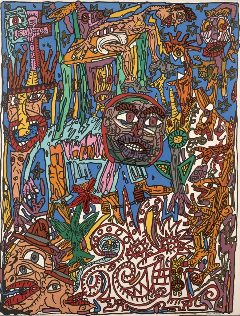 "Homme animal", serigraph, edition of 100 copies, 110x89 cm, from 1990