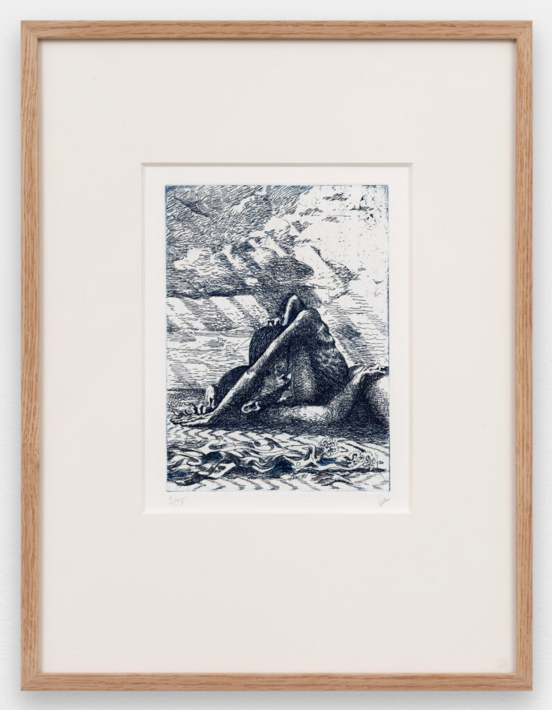 Laurent Proux, Le Moine, 2024. Engraving on paper, edition of 15.