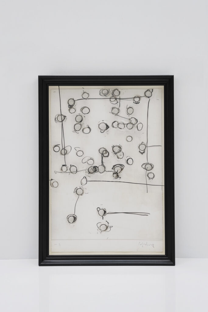 Jordi Alcaraz, Parlar sol (II) HC 2/2, Lithographic pencil on methacrylate and blotting paper, 2021, 126 x 90, Courtesy Alzueta Gallery
