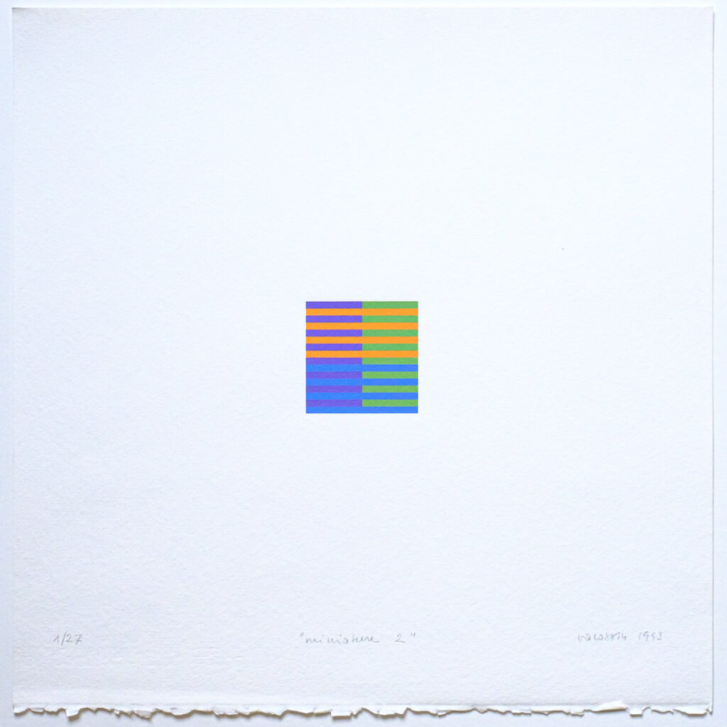 Marie-Thérèse Vacossin, Miniature II, 1993, screenprint on paper, 50 x 50 cm, photo credit: Galerie Oniris, Rennes