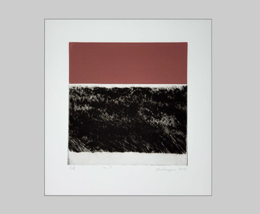 Untitled, 2026 / Drypoint on Arches BFK Rives 300 gr / 25x26 cm / Edition of 6 copies + 2 E.A. signed and numbered / printed at Sahakyan Studio Yerevan