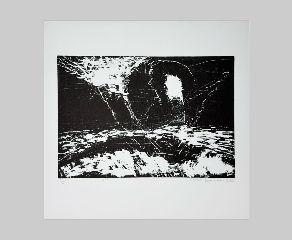 Untitled, 2026 / Woodcut on Arches BFK Rives 300 gr / 25x26 cm / Edition of 6 copies + 2 E.A. signed and numbered / printed at Sahakyan Studio Yerevan