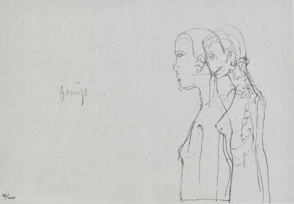 Beuys, Drawings for Codices Madrid by L. da Vinci, 1975, granolithograph, 24 x 30 cm, hand-signed