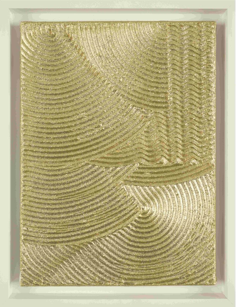 From the Star: You Will Keep the Gold, Bronze, and Acrylic on Canvas, 33 x 24 cm