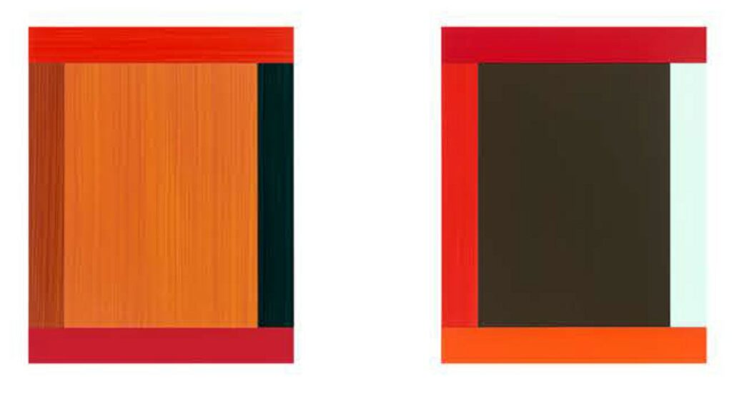 Knoebel, Anima Mundi 12-2 Ed., 2014/2022, acrylic paint on laminated sheet, 46 x 36 cm x 2, ed. 5+2EA+1, courtesy Galerie Fahnemann, copyright Knoebel