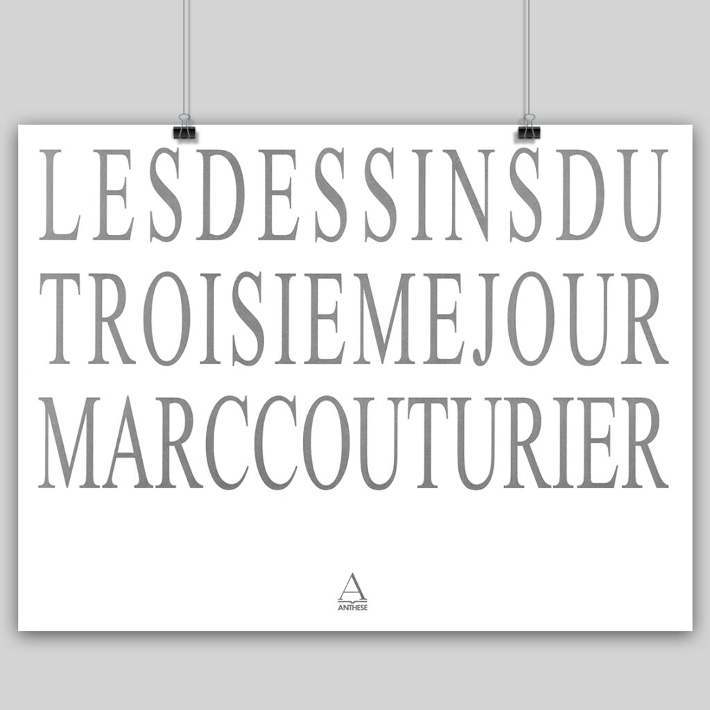 Marc Couturier, boxed set of 12 lithographs Les dessins du troisième jour, title page